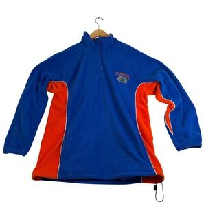 NCAA Florida Gators Fleece Quarter Zip Pullover Blue Orange Mens Large